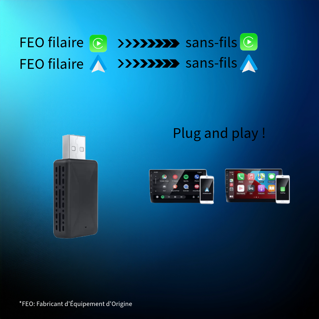 USB adaptateur pour liaison sans-fils Carplay Android auto !